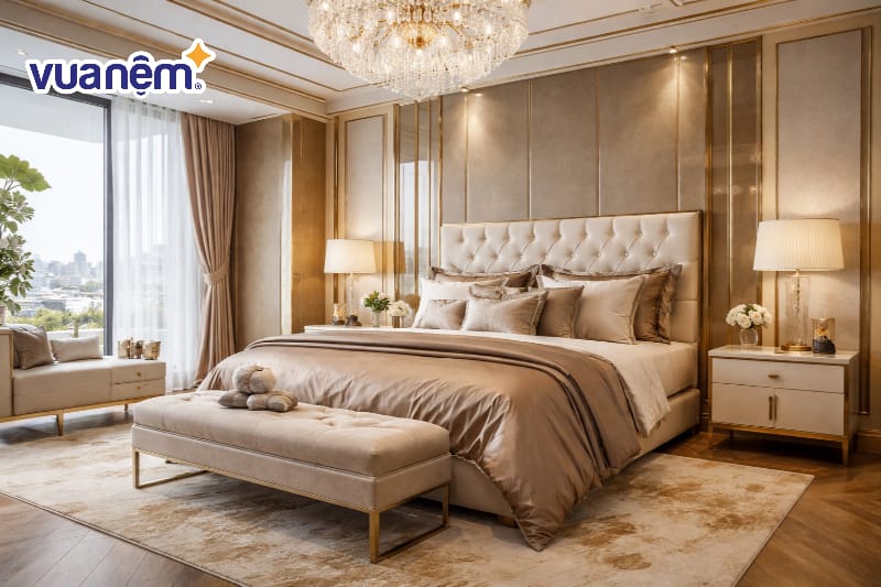 Decor phòng ngủ theo phong cách Luxury