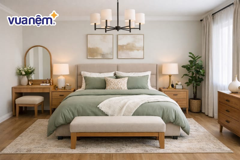 Phòng ngủ master 20m2 phong cách Hiện đại