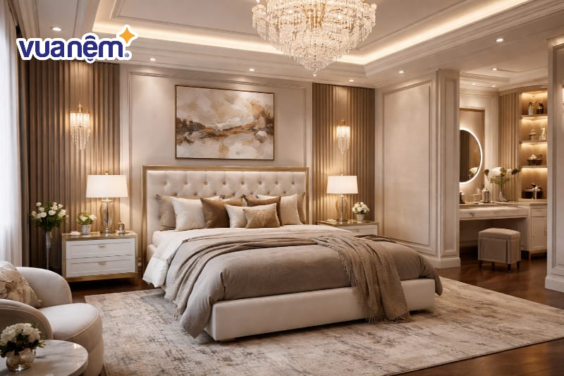 Phòng ngủ master 20m2 thiết kế Luxury