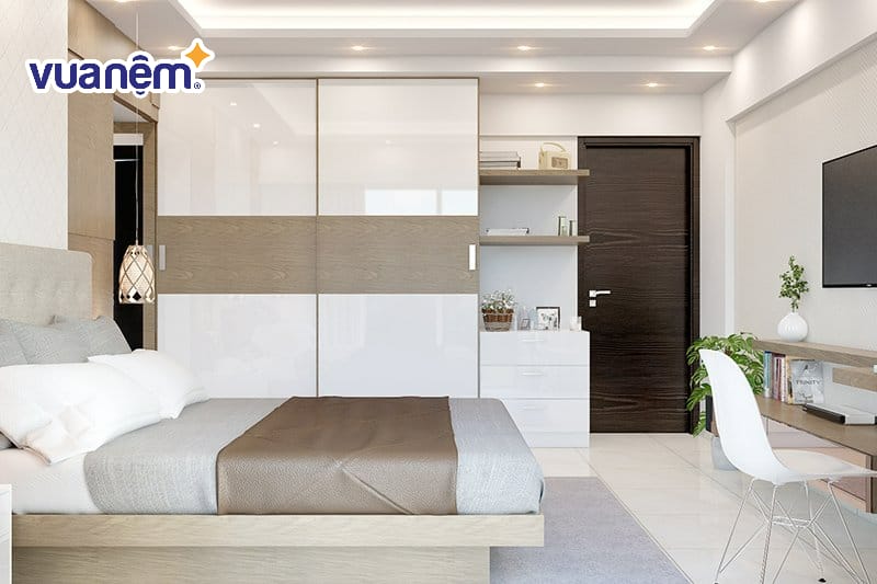 Mẫu phòng ngủ master 30m2 kết hợp phòng thay đồ