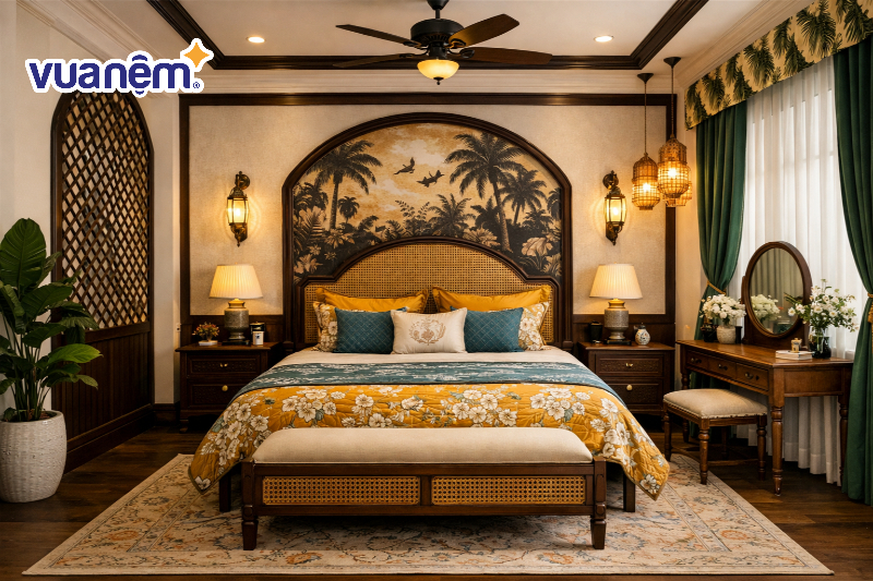 phòng ngủ Indochine