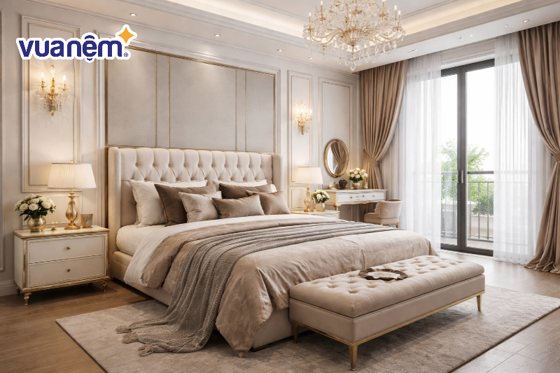 phòng ngủ master tân cổ điển hiện đại
