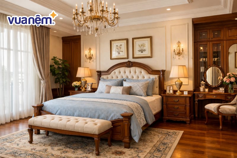 Thiết kế phòng ngủ gỗ tự nhiên