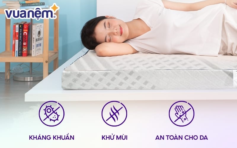 Kháng khuẩn và khử mùi vượt trội với lõi Foam hoạt tính