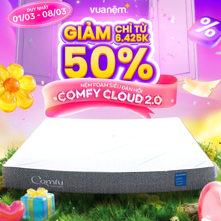 Nệm foam siêu đàn hồi Comfy Cloud 2.0