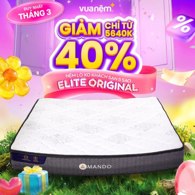 Nệm lò xo khách sạn 5 sao Amando Elite Original