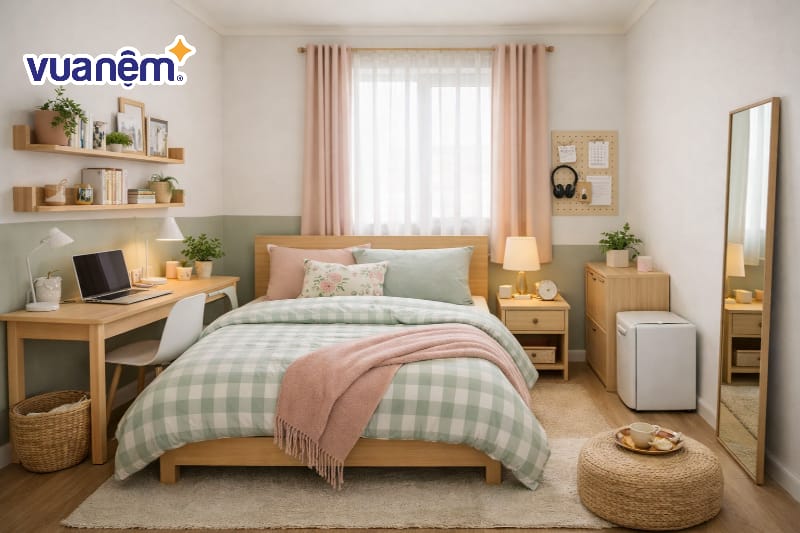 Phối màu pastel ngọt ngào cho phòng nhỏ