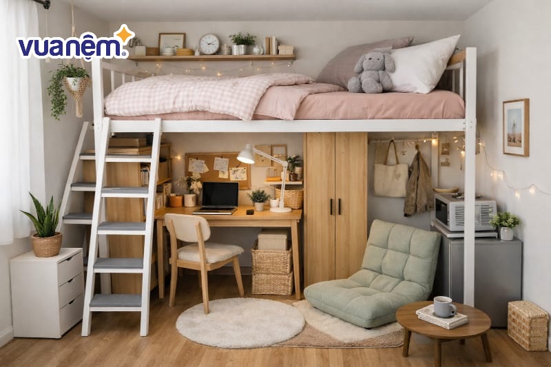 Sử dụng giường tầng hoặc giường gác lửng