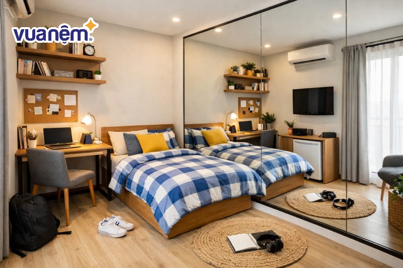 Trang trí bằng gương lớn để đánh lừa thị giác