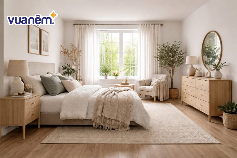 Mẫu phòng ngủ 25m2 phong cách Scandinavian