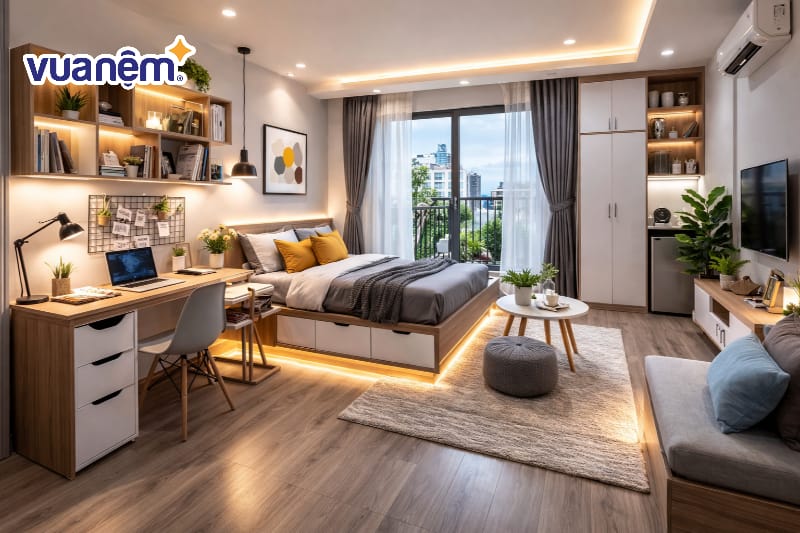 Thiết kế phòng ngủ kiểu hiện đại, đa năng