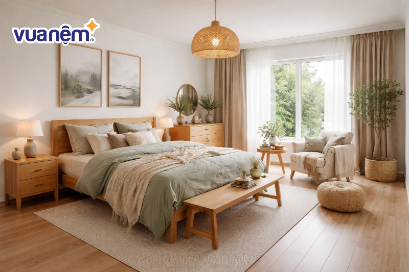 Mẫu phòng ngủ 25m2 phong cách Scandinavian