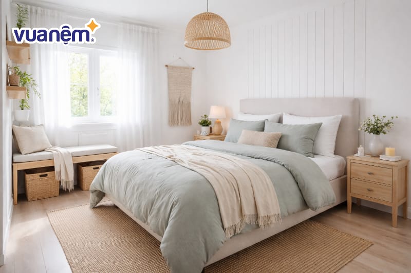 Decor phòng ngủ 4m2 theo phong cách Scandinavian