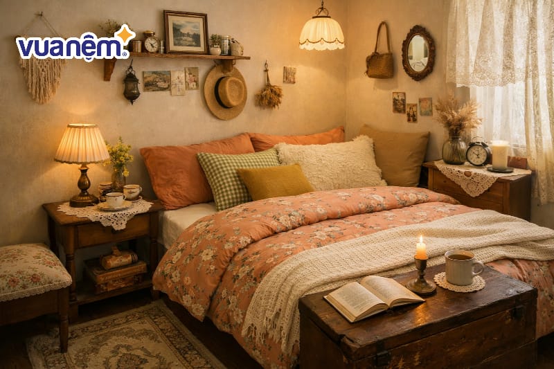 Trang trí phòng ngủ kiểu Vintage