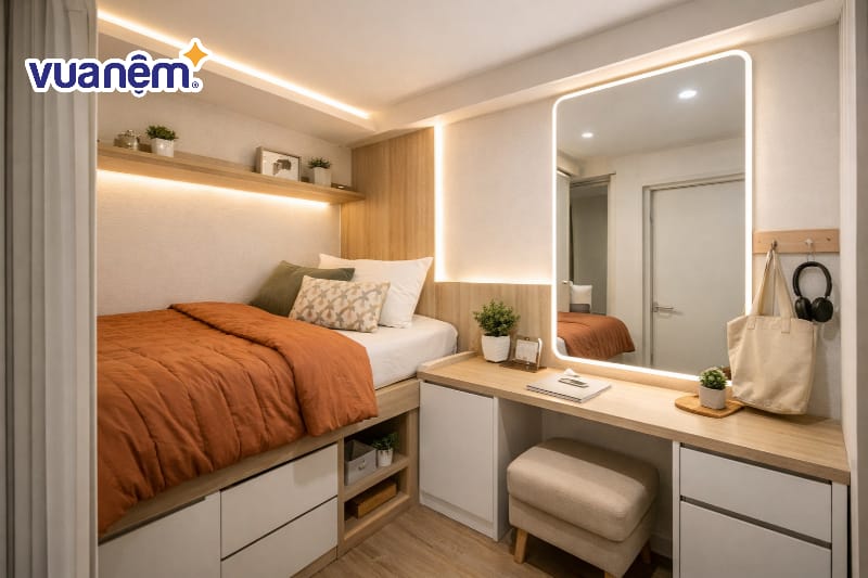 Decor bằng gương và ánh sáng LED