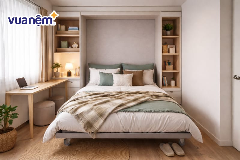 Tối ưu diện tích với giường gấp