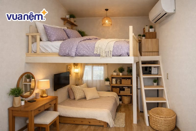 Mẫu phòng ngủ 5m2  "Gác lửng"