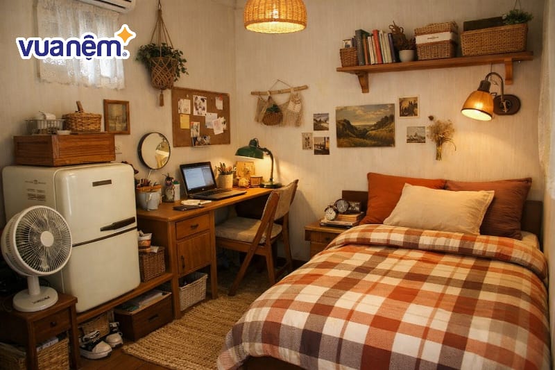 Decor phòng ngủ phong cách Vintage nhẹ nhàng