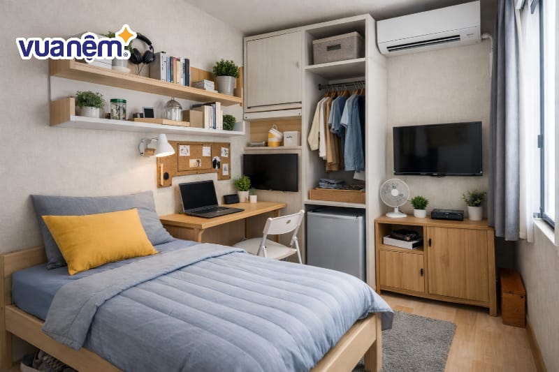 Tối ưu không gian bằng nội thất gắn tường 