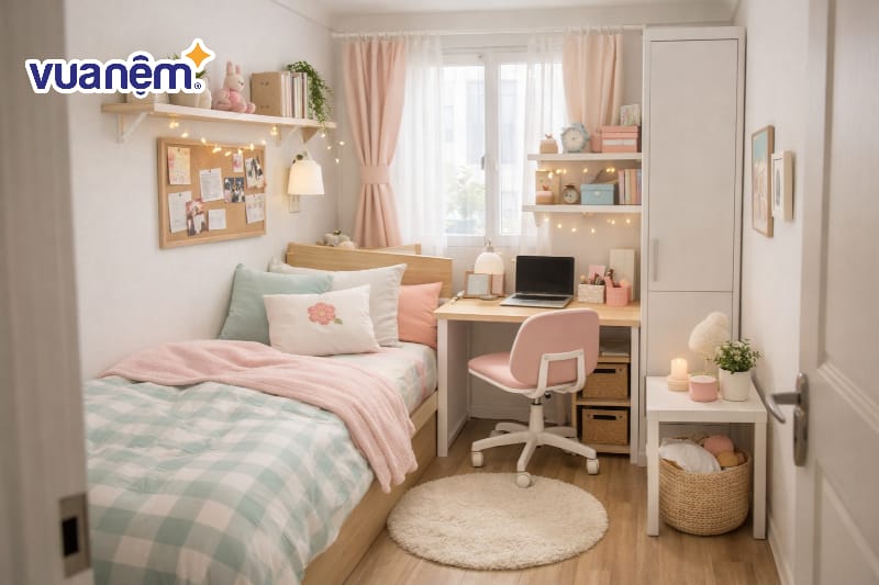 Sử dụng gam màu trắng và pastel chủ đạo