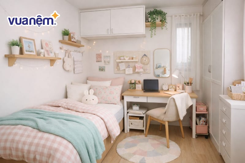 Sử dụng gam màu trắng và pastel chủ đạo