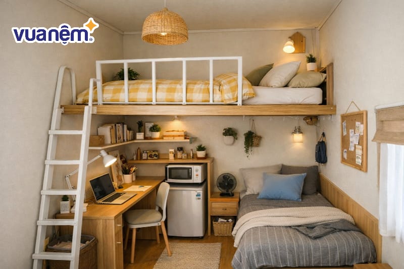 Sử dụng giường gác lửng tối ưu diện tích sàn