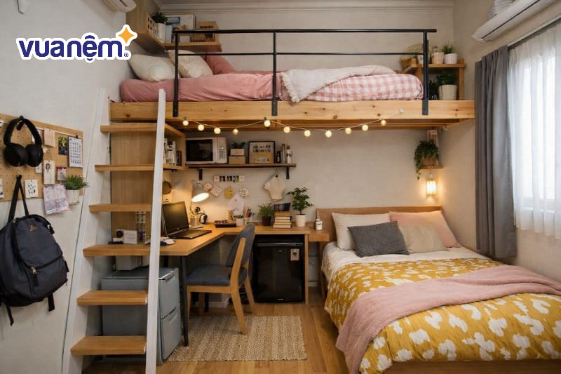 Sử dụng giường gác lửng tối ưu diện tích sàn