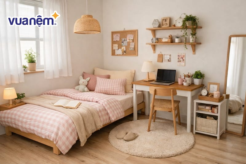 Decor phòng ngủ 8m2 phong cách Hàn Quốc