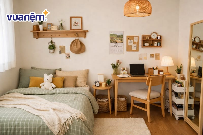 Decor phòng ngủ 8m2 phong cách Hàn Quốc