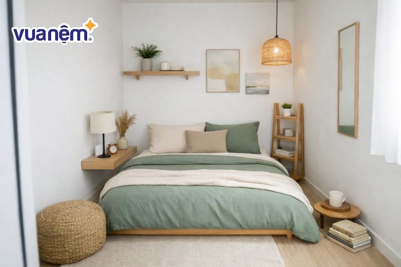 Decor phòng ngủ 3m2 tối giản