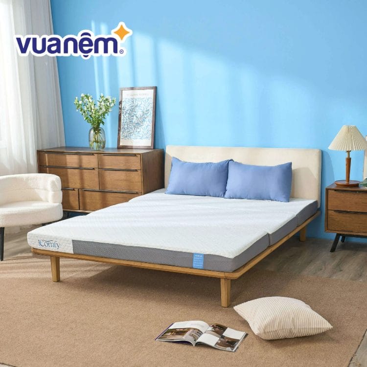 Nệm gấp, chăn ga là nội thất không thể thiếu cho phòng ngủ 3m2