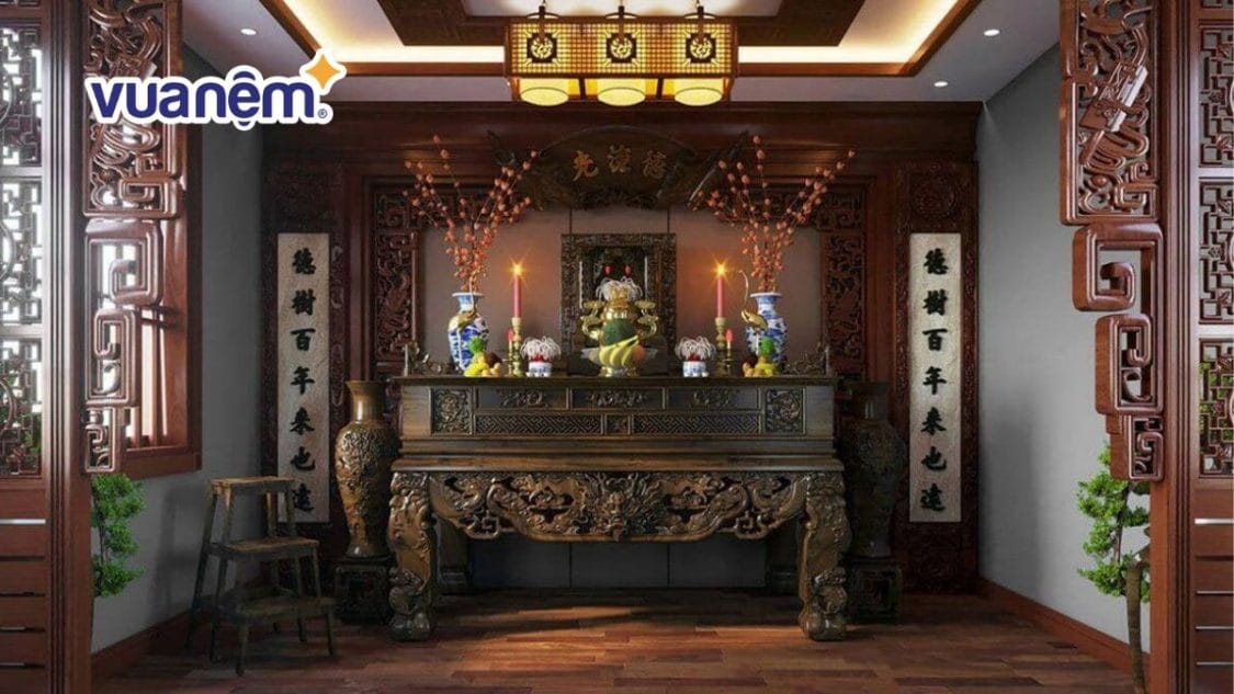 nằm ngủ chân hướng vào bàn thờ