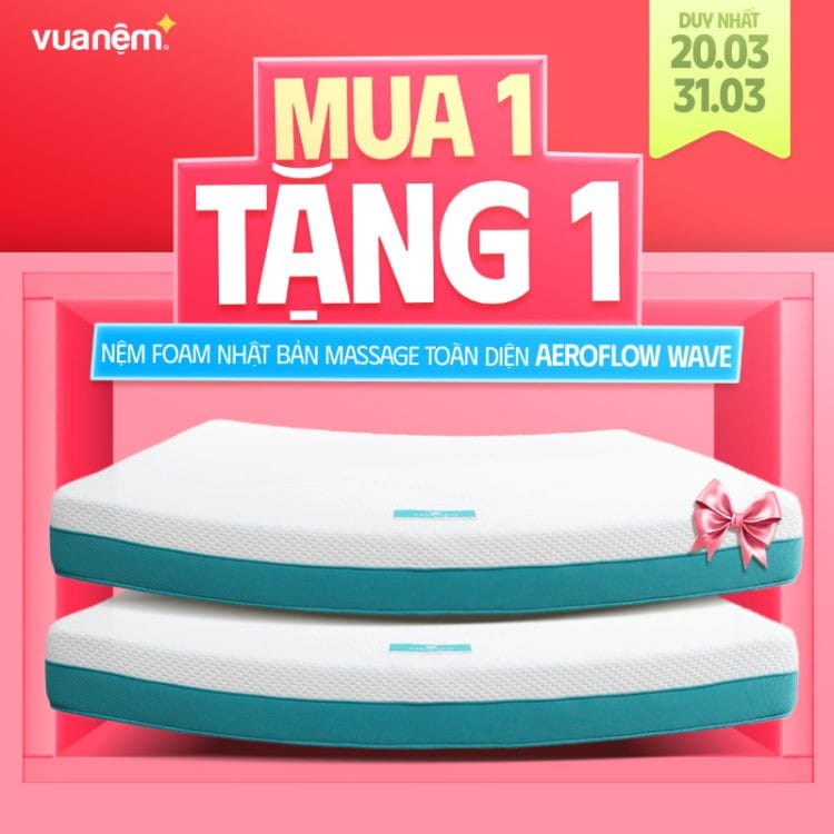 Nệm foam Nhật Bản Aeroflow Wave massage toàn diện