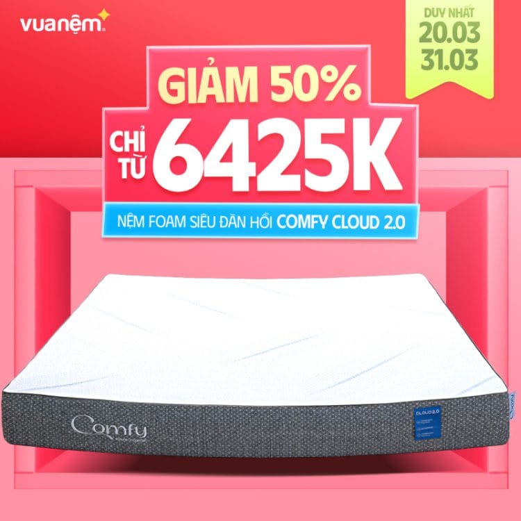 Nệm foam siêu đàn hồi Comfy Cloud 2.0