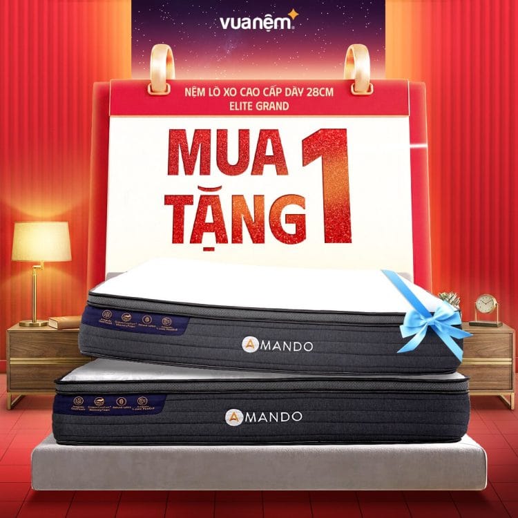 Nệm lò xo cao cấp Amando Elite Grand dày 28cm