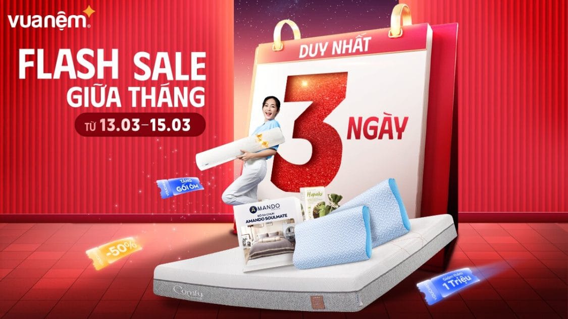 Flashsale giữa tháng tại Vua Nệm
