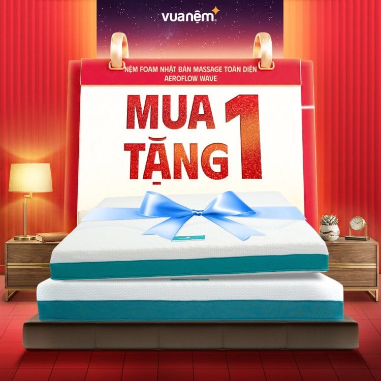 Nệm foam Nhật Bản Aeroflow Wave massage toàn diện
