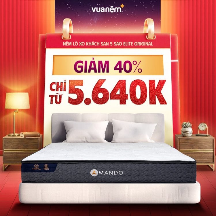 Nệm lò xo khách sạn 5 sao Amando Elite Original