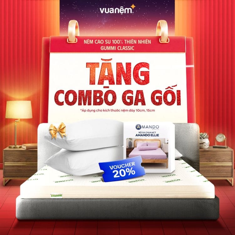 Nệm cao su 100% thiên nhiên Gummi Classic