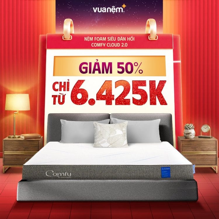 Nệm foam siêu đàn hồi Comfy Cloud 2.0