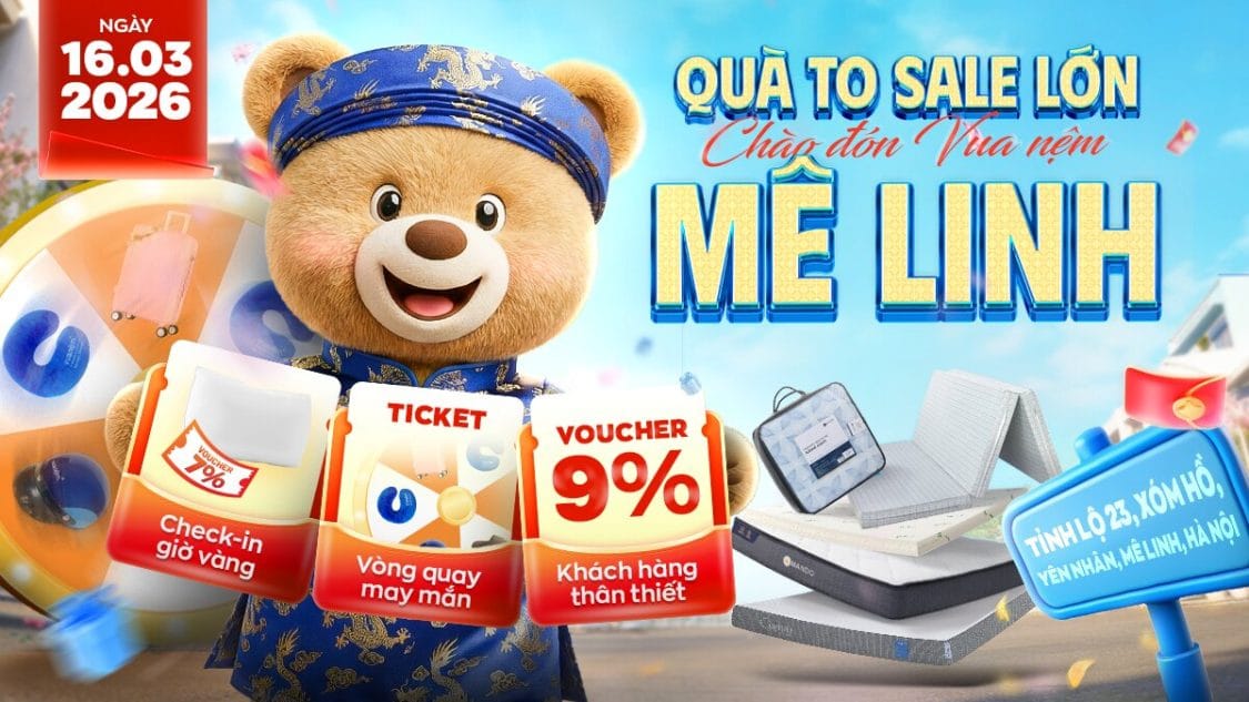 Vua Nệm Khai Trương Cửa Hàng QL23, Phổ Yên , Tiền Phong , Mê Linh , Hà Nội