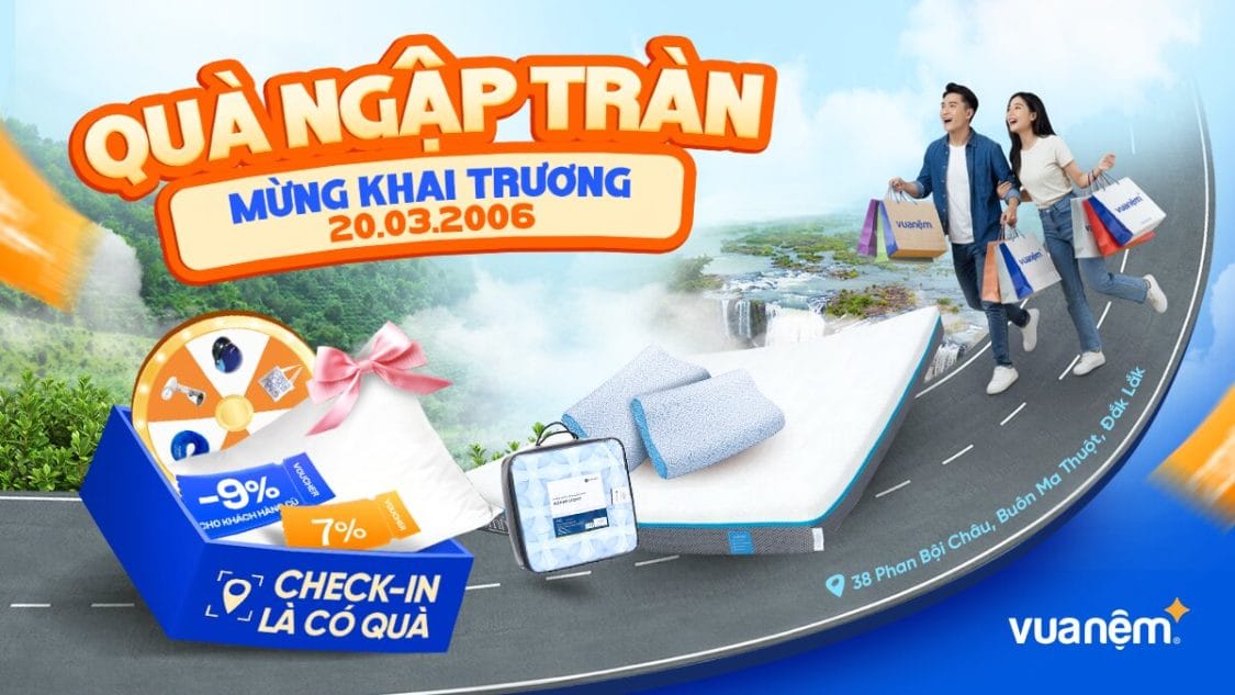 Vua Nệm Khai Trương Cửa Hàng 38 Phan Bội Châu, Buôn Ma Thuột, Đắk Lắk