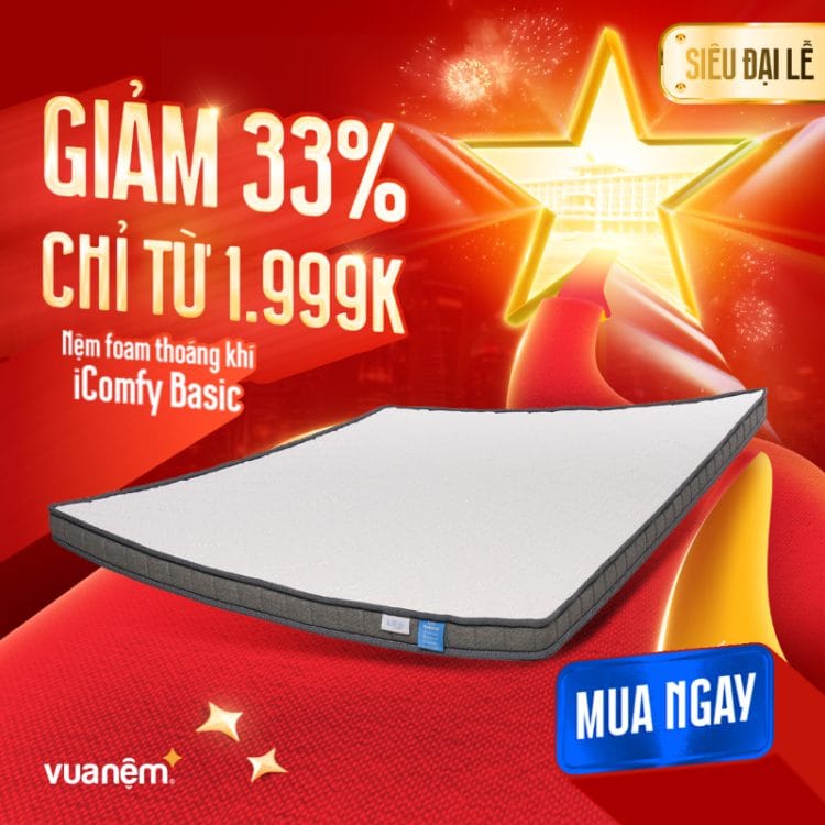 Nệm foam thoáng khi iComfy Basic