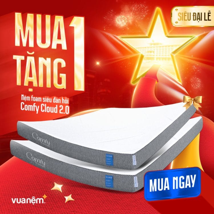 Nệm foam siêu đàn hồi Comfy Cloud 2.0