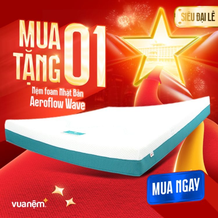 Nệm foam Nhật Bản Aeroflow Wave massage toàn diện