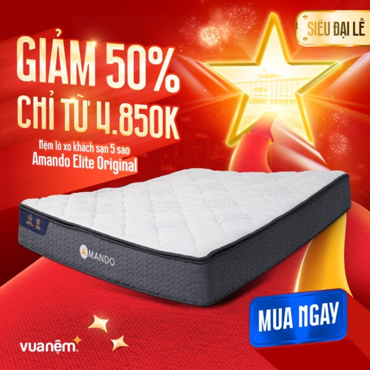 Nệm lò xo khách sạn 5 sao Amando Elite Original