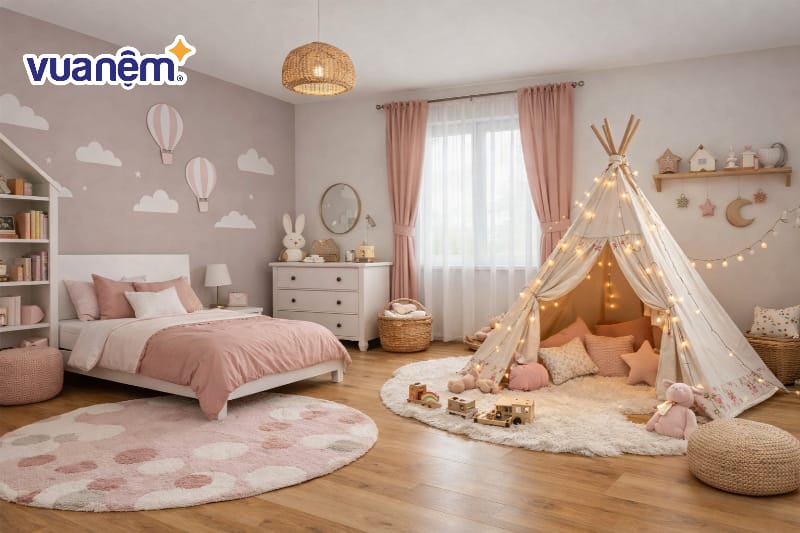 Sử dụng lều vải làm điểm nhấn cho khu vực vui chơi