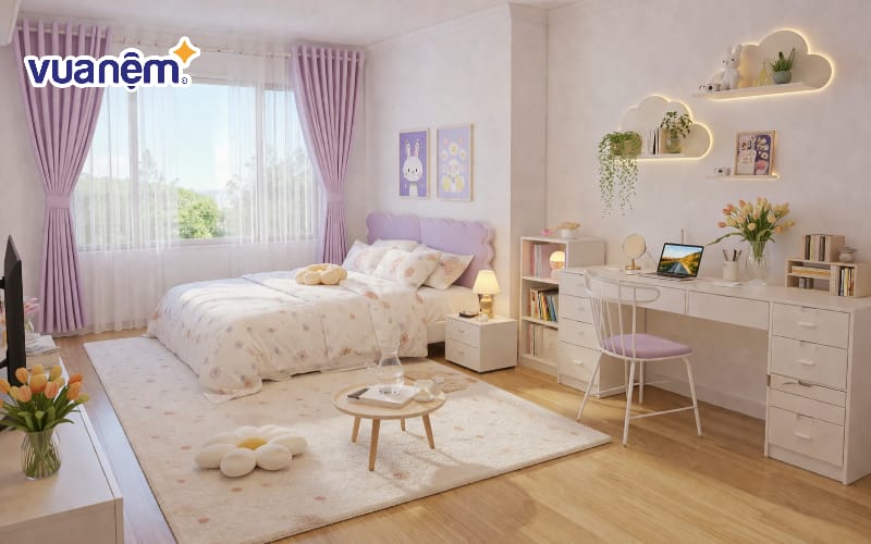 Lắp kệ treo tường kiểu dáng xinh xắn