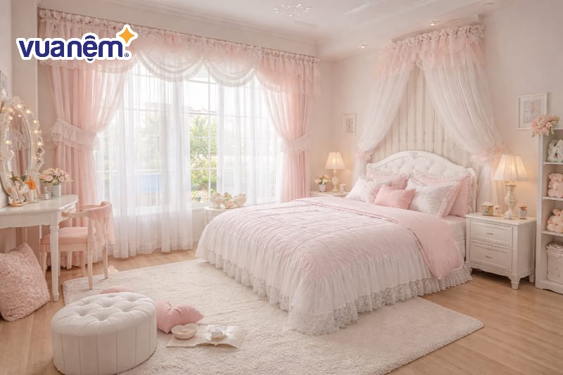 Dùng rèm cửa bèo nhún, voan mỏng