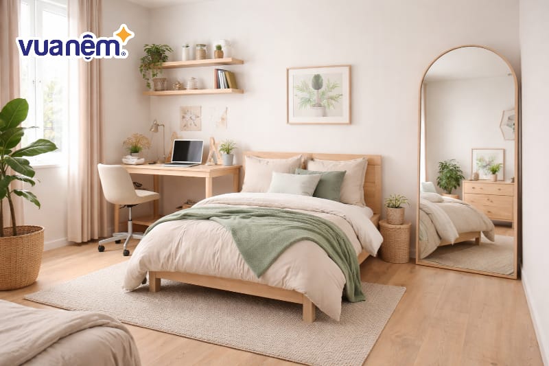 Sử dụng gương đứng tạo cảm giác rộng rãi